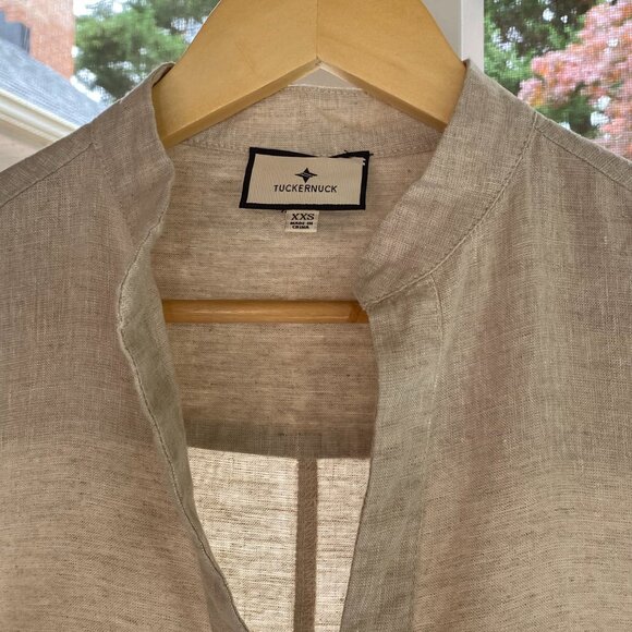 Tuckernuck Natural Linen Tatum Dress Tunic - POCKETS! Bell Sleeves - Picture 7 of 16